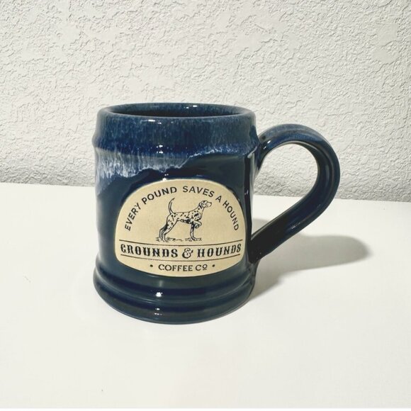 Deneen Pottery Other - Grounds & Hounds Deneen Coffee Mug Handthrown Pottery Blue Glaze Dalmatian Dog